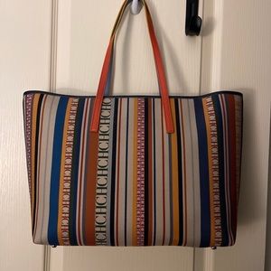 NEW Carolina Herrera Striped Tote Bag